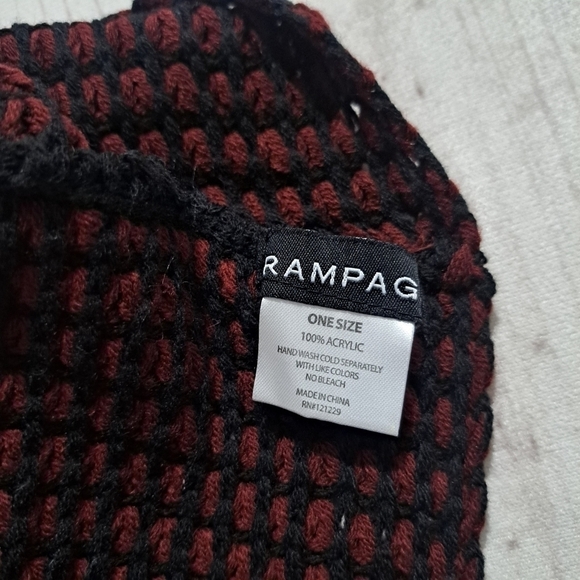Rampage Red And Black Knit Infinity Scarf - Picture 5 of 11